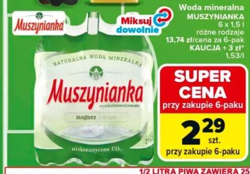 Woda mineralna Muszynianka niskonasycona CO2