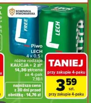 Piwo bezalkoholowe Lech Free 4-pak 0,5l
