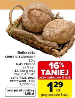 Bułka róża ciemna z ziarnami