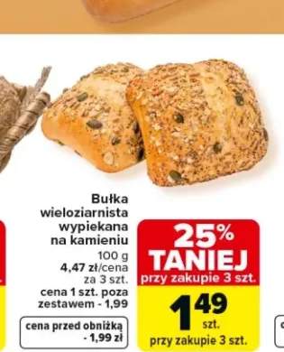 Bułka wieloziarnista wypiekana na kamieniu
