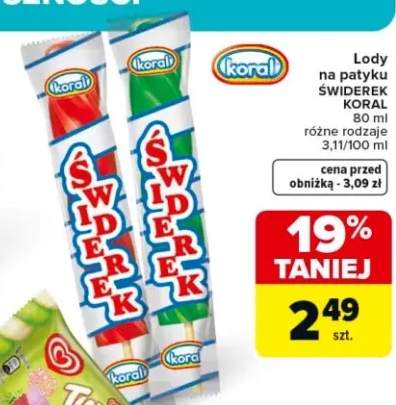 Lody na patyku Świderek Koral