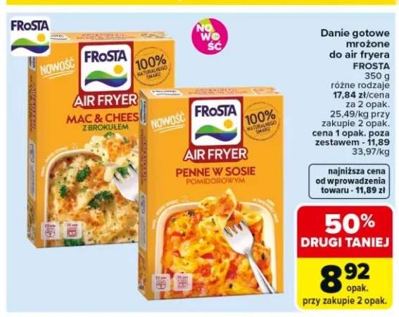 Danie gotowe mrożone do air fryera FROSTA Mac & Cheese z brokułem