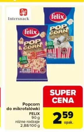 Popcorn do mikrofalówki Felix o smaku karmelu