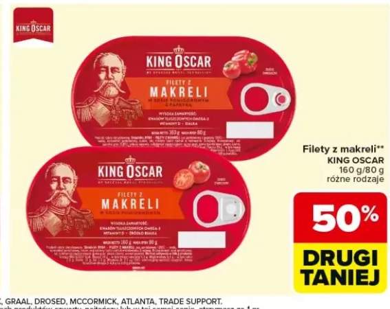 Filety z makreli w sosie pomidorowym King Oscar