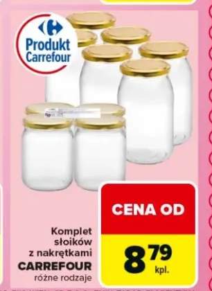 Komplet słoików z nakrętkami Carrefour