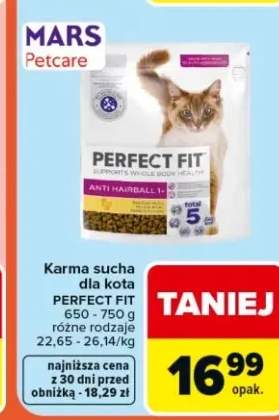 Karma sucha dla kota PERFECT FIT Anti Hairball 1+ 650-750g