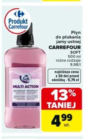 Płyn do płukania jamy ustnej CARREFOUR SOFT 500ml