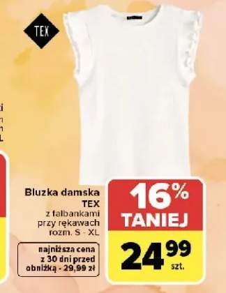 Bluzka damska TEX z falbankami przy rękawach rozm. S - XL