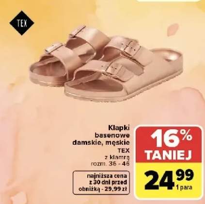 Klapki basenowe TEX z klamrą