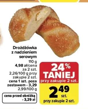 Drożdżówka z nadzieniem serowym