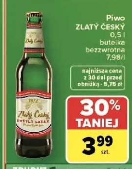 Piwo Zlatý Český Světlý Ležák