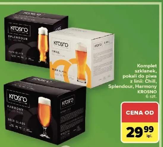 Komplet szklanek do piwa z linii Chill KROSNO 6szt.