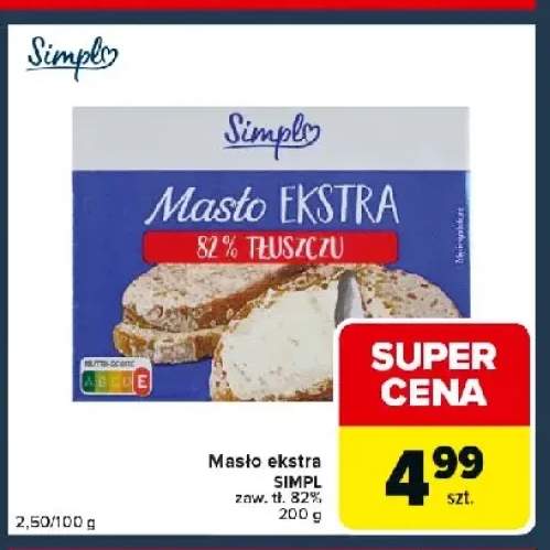 Masło ekstra SIMPL zaw. tł. 82%