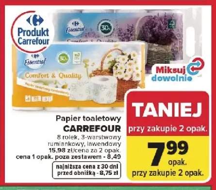 Papier toaletowy Carrefour Comfort & Quality rumiankowy