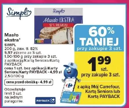 Masło ekstra Simpl zaw. tł. 82%