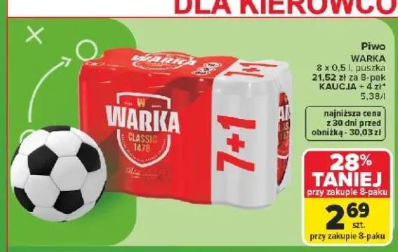 Piwo Warka Classic 8-pak 500 ml