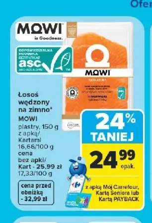 Łosoś wędzony na zimno MOWI plastry