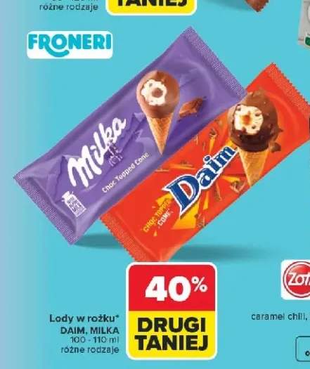 Lody w rożku Milka