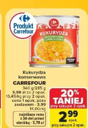 Kukurydza konserwowa Carrefour Classic