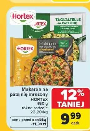 Makaron na patelnię mrożony Tagliatelle ze szpinakiem Hortex