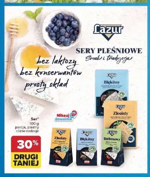 Ser pleśniowy Lazur Złocisty w plastrach