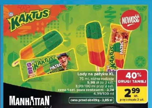 Lody na patyku XL Kaktus
