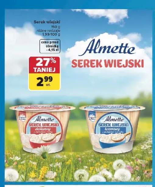 Serek wiejski Almette kremowy z dodatkiem twarogu
