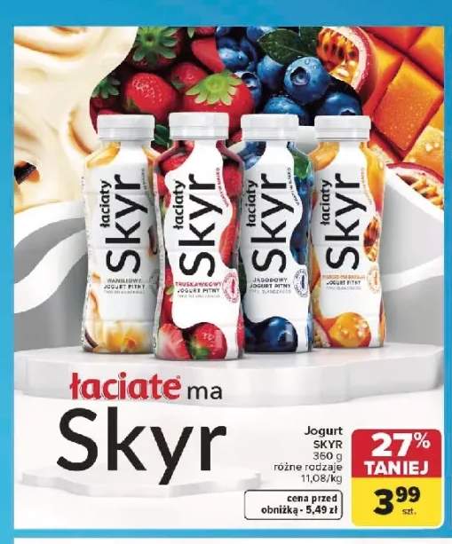 Jogurt pitny Skyr Łaciate waniliowy