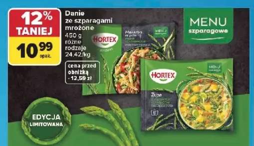 Danie ze szparagami mrożone Hortex Makaron na patelnię ze szparagami
