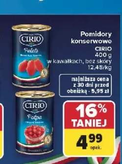 Pomidory konserwowe w kawałkach bez skóry Cirio