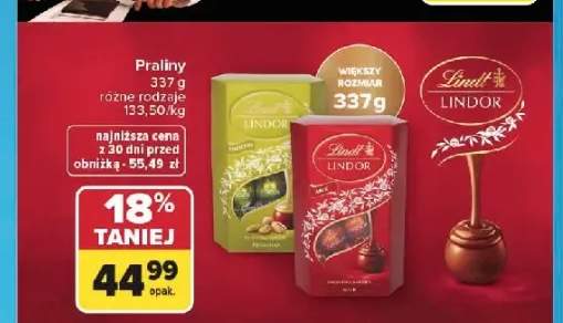 Praliny Lindt Lindor Milk