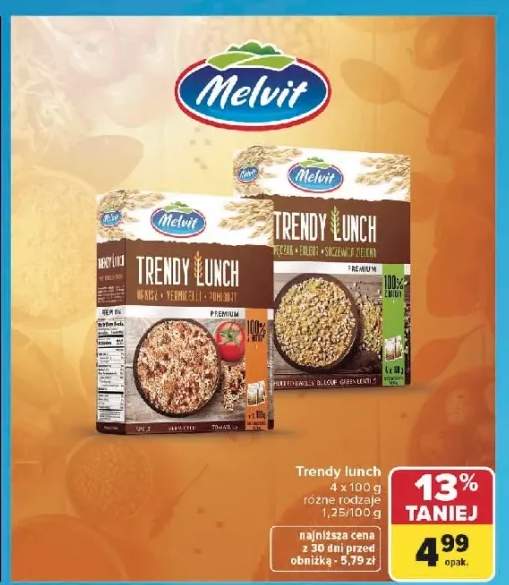 Trendy Lunch Melvit Pęczak Bulgur Soczewica Zielona 4-pak