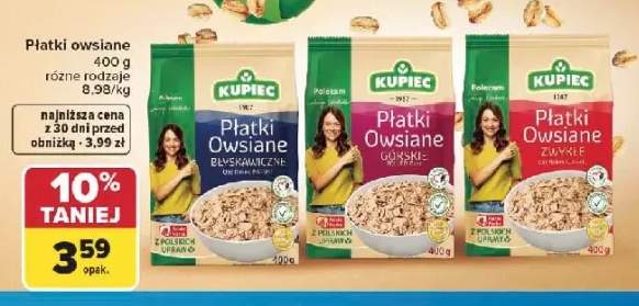 Płatki owsiane Kupiec Błyskawiczne