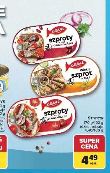 Szproty w sosie pomidorowym Graal