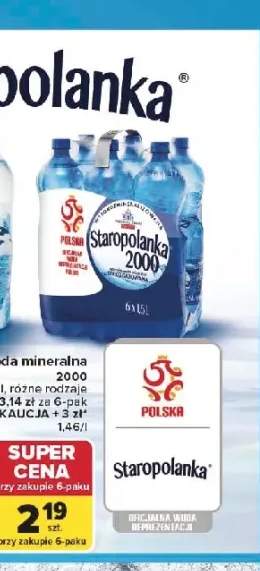 Woda mineralna Staropolanka 2000 wysokozmineralizowana lekko gazowana