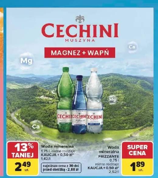 Woda mineralna Frizzante Cechini Muszyna