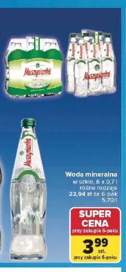 Woda mineralna Muszynianka w szkle 6-pak 0,7 l