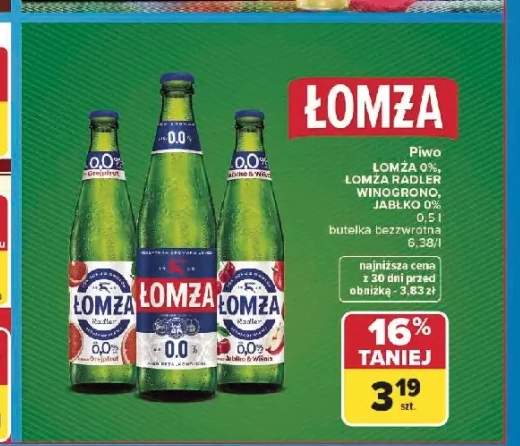 Piwo bezalkoholowe Łomża Radler Grejpfrut 0,0%