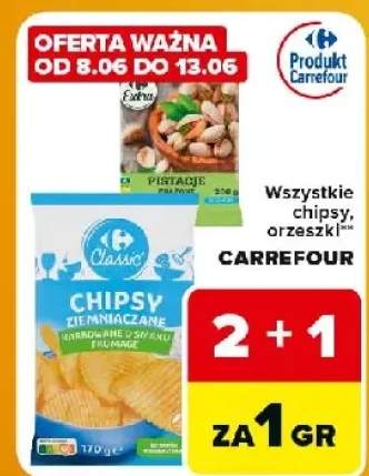 Chipsy ziemniaczane karbowane o smaku fromage Carrefour Classic