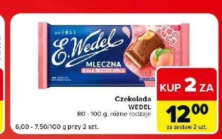 Czekolada mleczna biała brzoskwinia E.Wedel