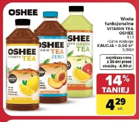 Woda funkcjonalna Oshee Vitamin Tea Peach