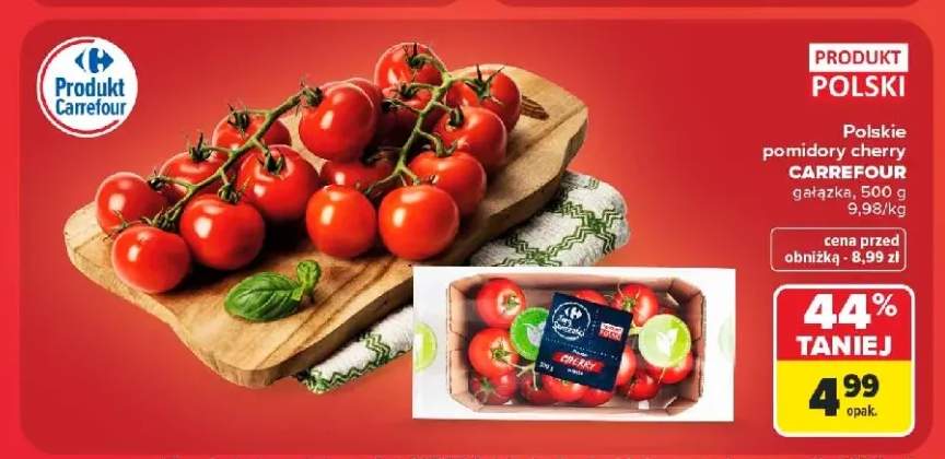 Pomidory cherry na gałązce Carrefour polskie
