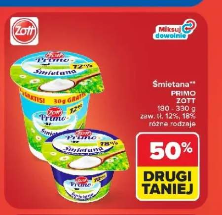 Śmietana Zott Primo