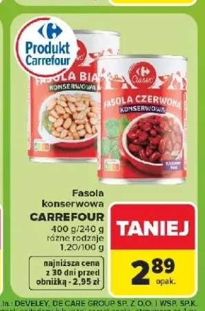 Fasola biała konserwowa Carrefour +1 wariant