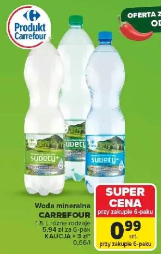 Woda mineralna Sudety+ Carrefour 6-pak