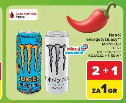 Napój energetyzujący Monster Juiced Mango Loco +1 wariant