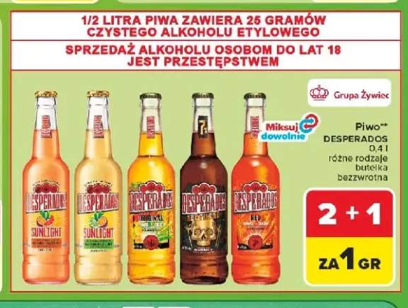 Piwo Desperados Sunlight +3 warianty