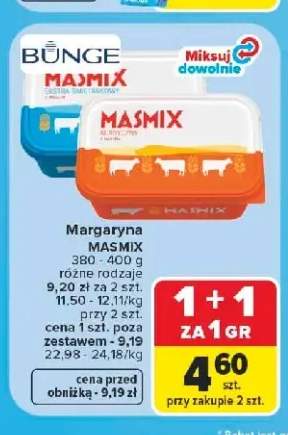 Margaryna Masmix Ekstra Śmietankowy +1 wariant