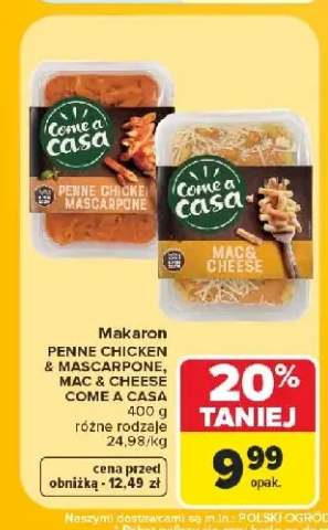 Makaron Penne Chicken & Mascarpone Come a casa +1 wariant