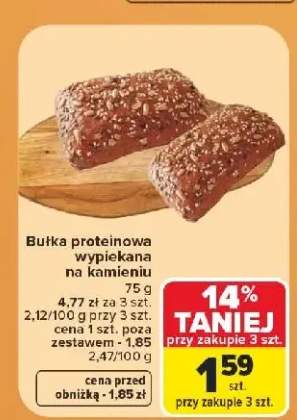 Bułka proteinowa wypiekana na kamieniu